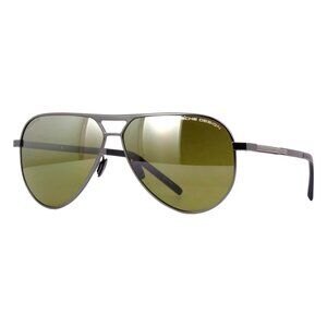 New PORSCHE DESIGN Grey Polarised Aviator P8942 B Sunglasses Women